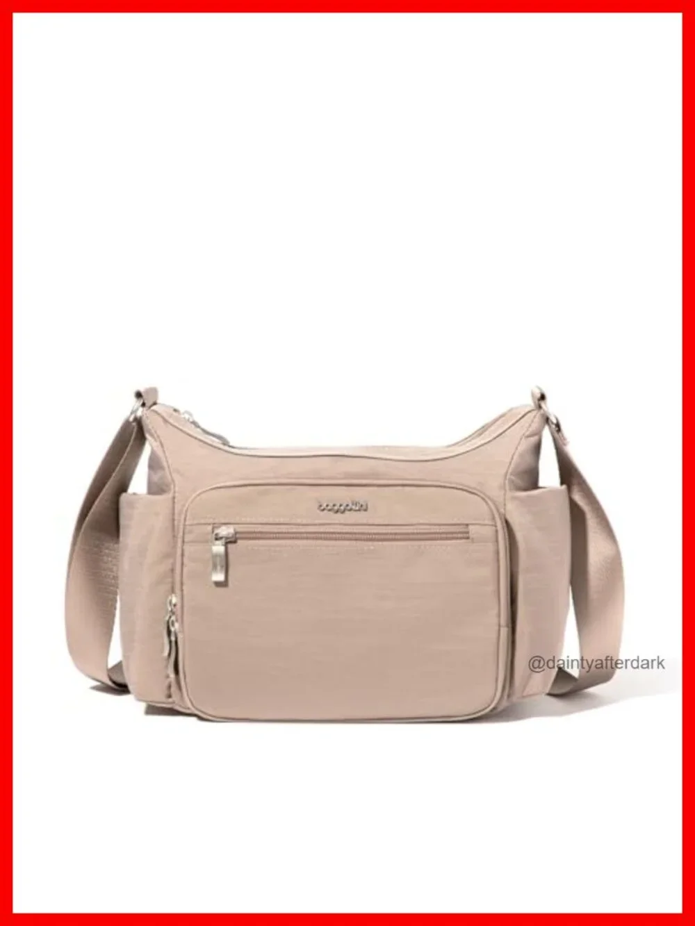 Nylon Hobo Crossbody Bag RFID Protection Adjustable Strap